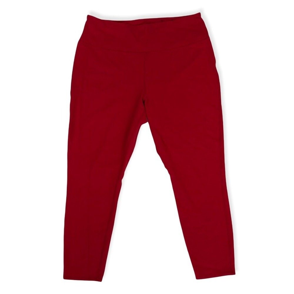 Crown & Ivy‎ Stretch Red Cropped Leggings Size XL Cotton Spandex Pull On Stretch